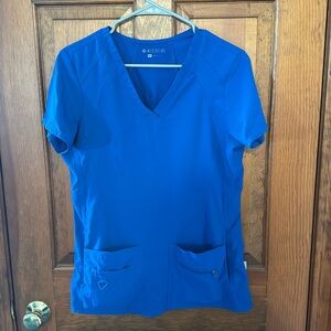 Women’s royal blue scrub top